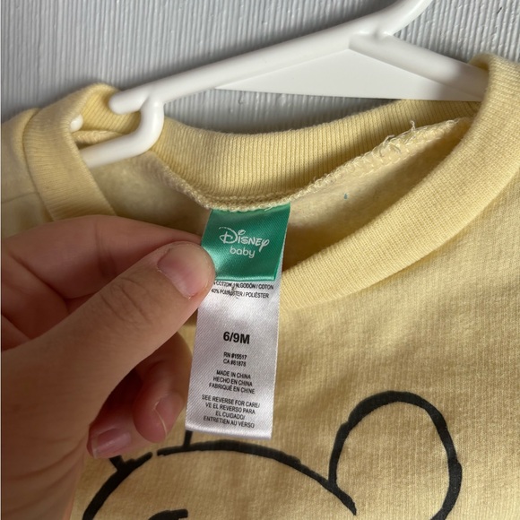 Disney Kids Light Yellow Winnie the Pooh Ruffle Sweatshirt - Picture 2 of 3